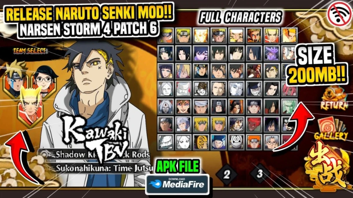 Download Naruto Senki Ultimate Storm 4 Patch 6 Mod Full Characters HD Skill Terbaru 2025