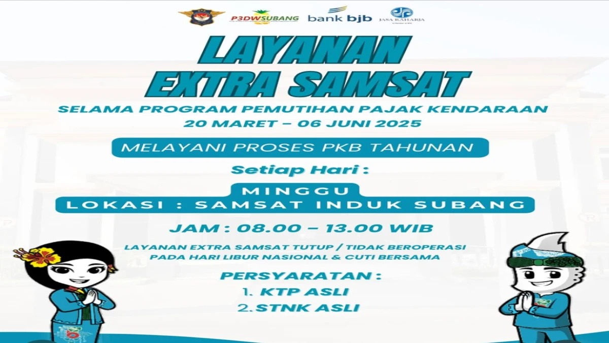 Samsat Subang Buka Layanan di Hari Minggu Khusus Pembayaran Pajak Tahunan