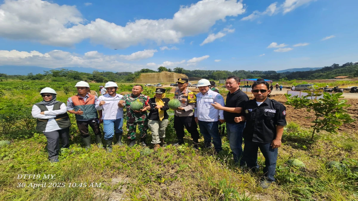 Kapolsek Jalancagak Ikut Panen Perdana Buah Semangka di Lahan Reklamasi PT. RSM Bunihayu, Dukung Komitmen Pemulihan Lingkungan