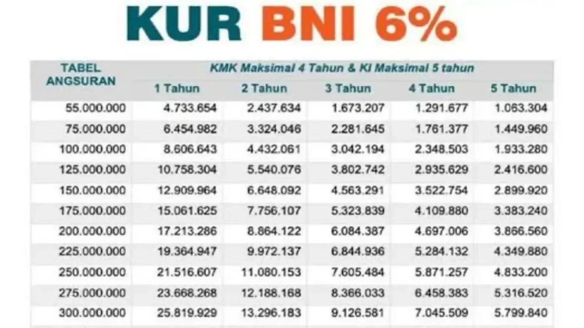 Tabel Pinjaman Bank BNI 2025 Terbaru Non KUR: Syarat, Jenis, dan Simulasi Cicilan