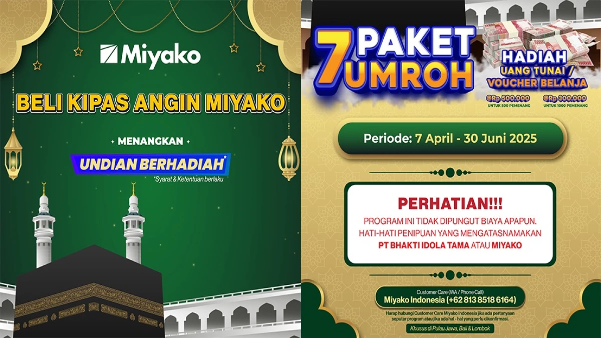 Wujud Apresiasi untuk Pelanggan Setia, Miyako Hadiahkan 7 Paket Umrah Gratis
