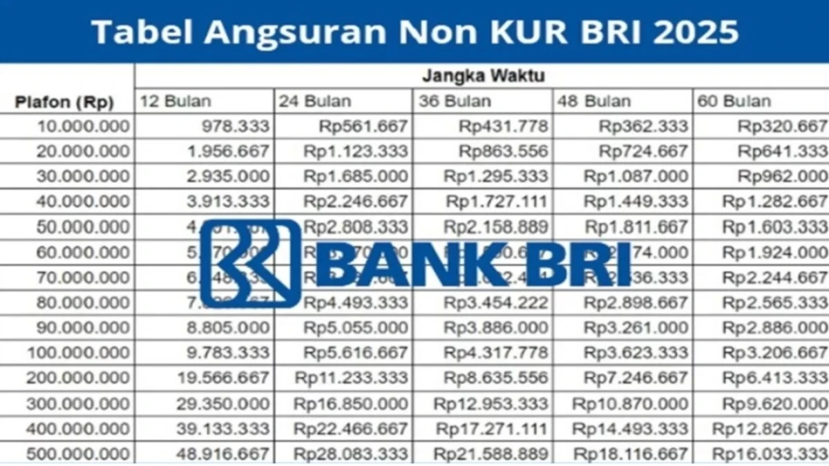 Bunga KUR BRI 2025 Turun? Ini Tabel Resmi dan Cara Hitungnya!