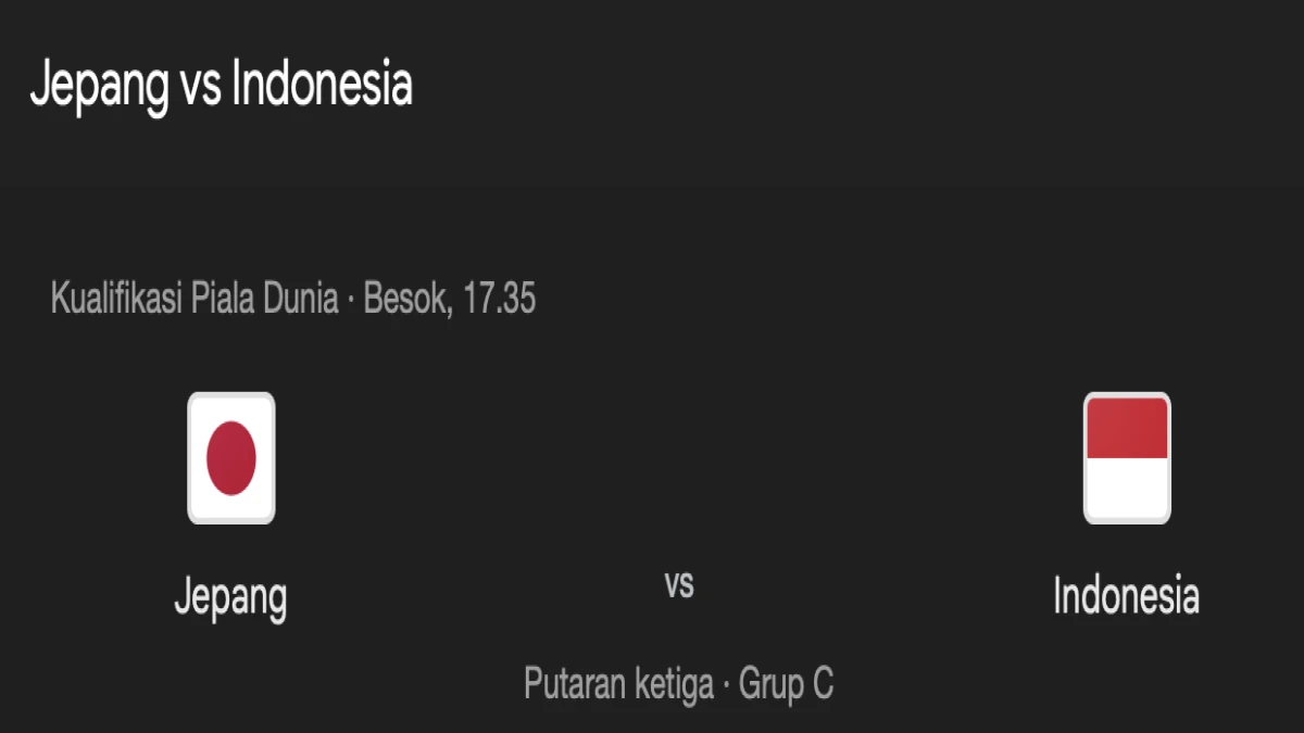 Jadwal Lengkap Jepang vs Indonesia: Tanggal, Jam Tanding, dan Siaran Langsung