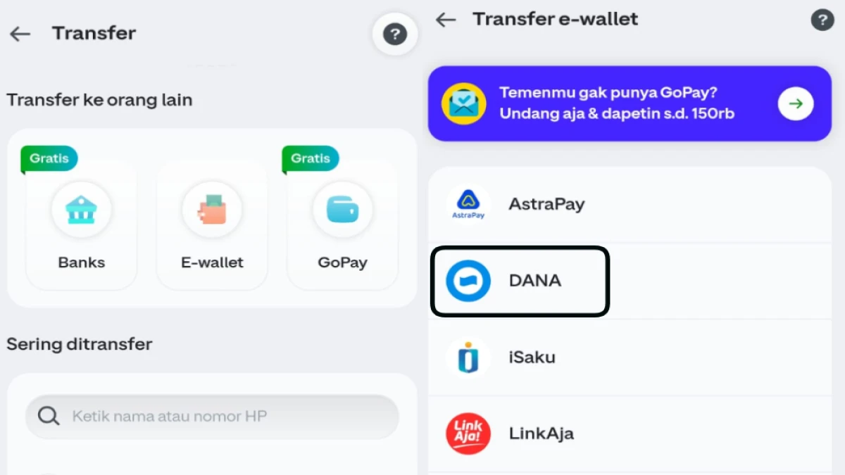 Cara Transfer GoPay ke DANA, Sekali Klik Langsung Kirim