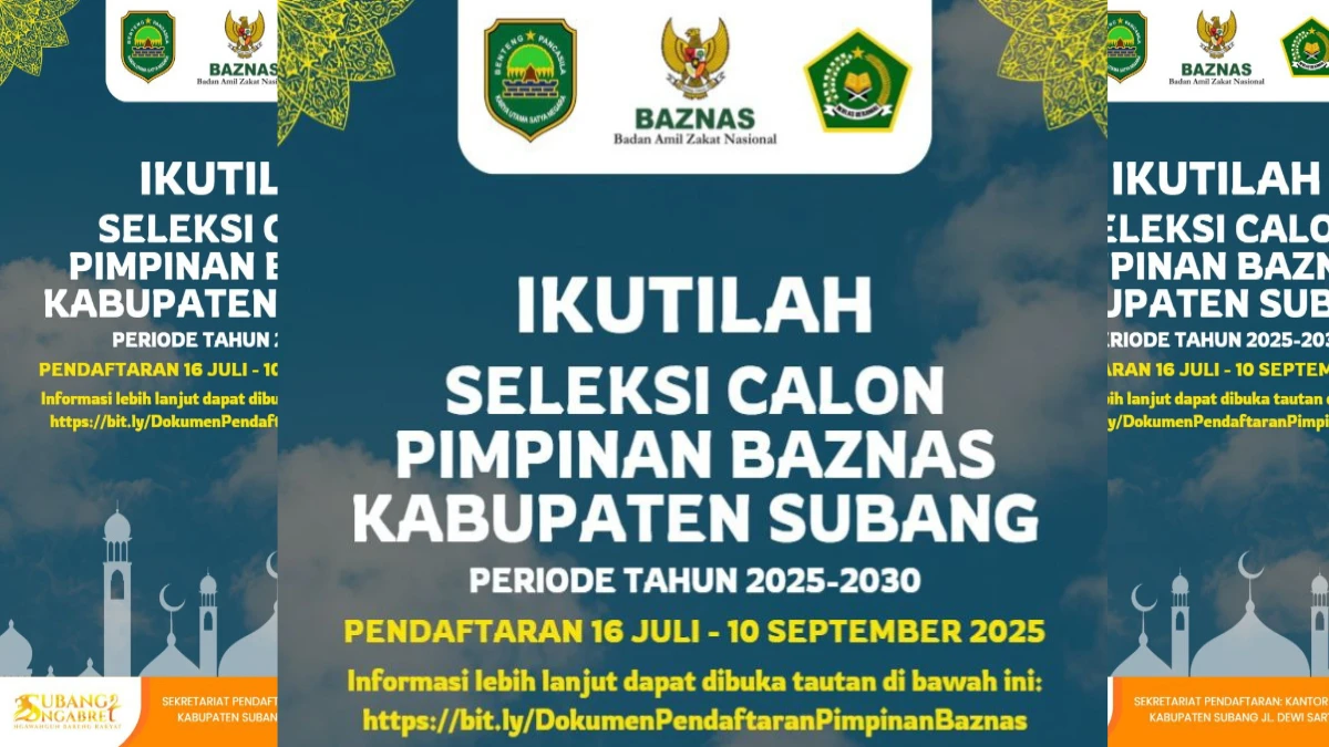BAZNAS Subang Buka Pendaftaran Calon Pimpinan Periode 2025–2030 Ini Syarat dan Tahapan Seleksinya