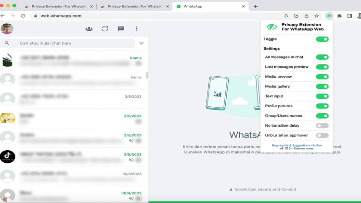 Cara Membuat WhatsApp Web Blur agar Pesan Tidak Bisa Diintip Orang Lain