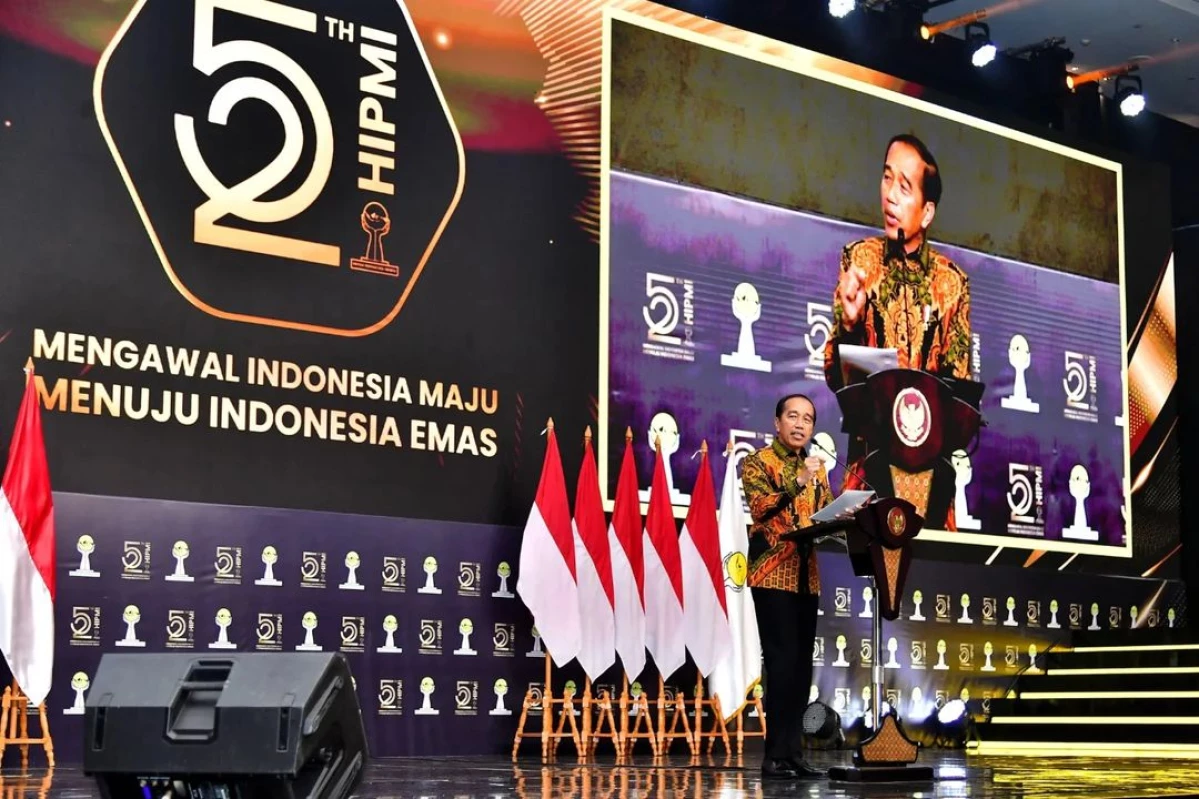 Presiden Jokowi Ajak Hipmi Fokus pada Bonus Demografi untuk Capai Indonesia Emas 2045