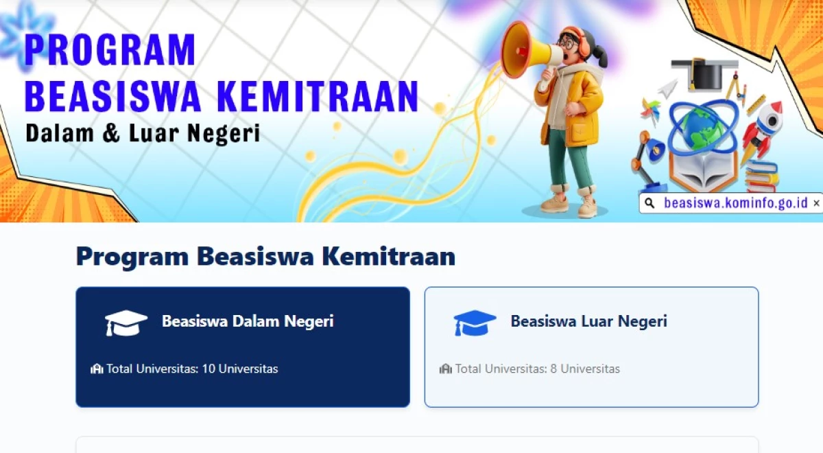 Beasiswa Kominfo 2024 Dalam Negeri. (Sumber Gambar: Screenshot via https://beasiswa.kominfo.go.id/beasiswa/kemitraan/)
