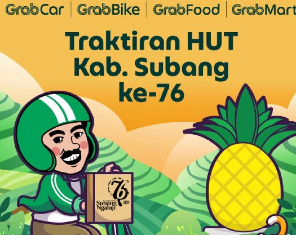 Cek Promo Grab Khusus Warga Subang dalam Rangka HUT Kab Subang ke 76, Langsung Sikat!