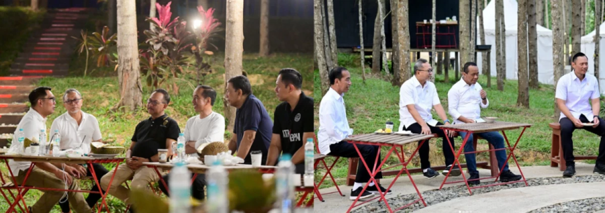 Presiden dan Para Menteri Menikmati Malam di IKN, Paginya dengan Rebusan dan Sukun Goreng