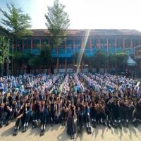 Potret kebersamaan siswa baru SMAN 1 Pagaden dalam kegiatan MPLS.