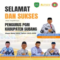 Susunan pengurus PGRI Kabupaten Subang periode 2025-2030 hasil Konferensi Kabupaten pada Sabtu (9/8/2025).